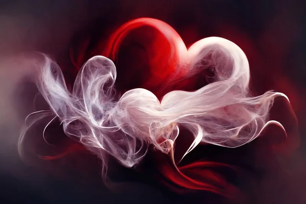 Heart Shaped Cloud Beautiful Magic Smoke Heart — Stockfoto