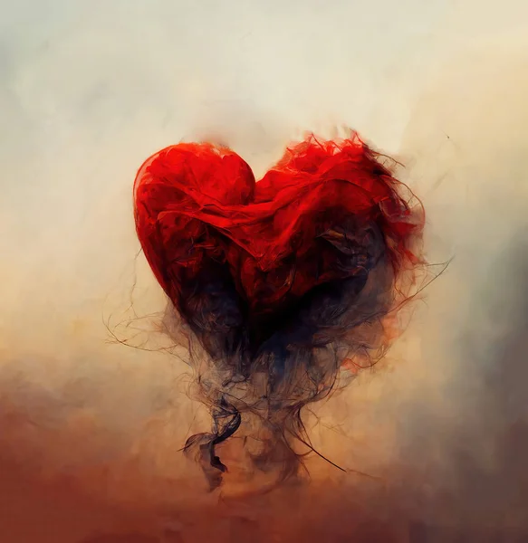 Heart Shaped Cloud Beautiful Magic Smoke Heart — Foto de Stock