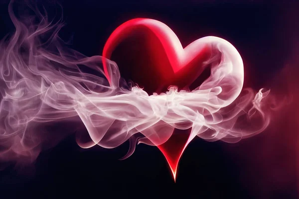Heart Shaped Cloud Beautiful Magic Smoke Heart — ストック写真