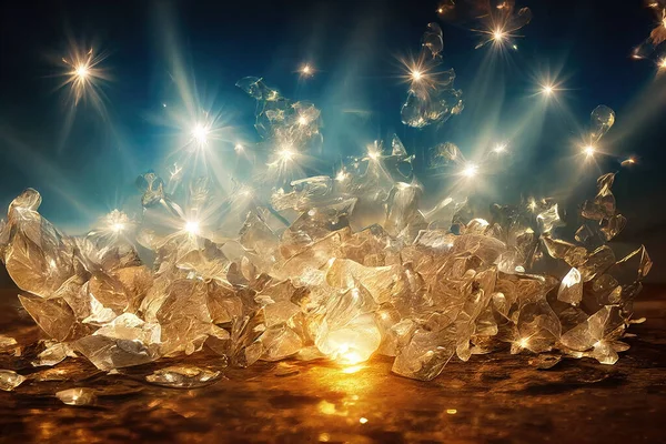 Piękne Kryształowe Abstrakcyjne Tło Jasnonieba Cristals — Zdjęcie stockowe