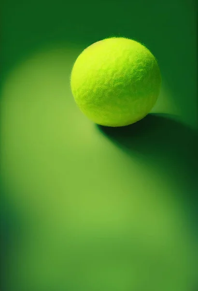 Зеленый Теннисный Мяч Зеленом Фоне Цифровая Иллюстрация — стоковое фото