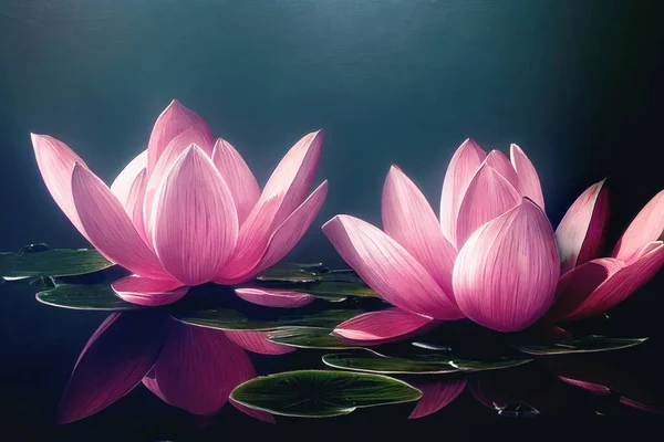 Beautiful lotus flower on abstract background.. Flower in lake.