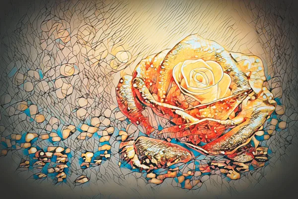 Фон Красивым Цветом Розы Мозаики Структуры — стоковое фото