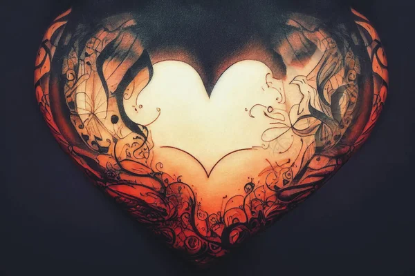 Hermoso Corazón Como Una Ilustración Digital — Foto de Stock