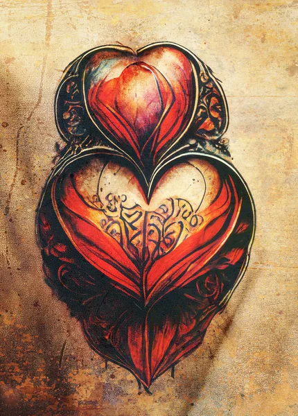Vackert Hjärta Som Digital Illustration — Stockfoto