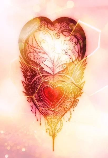 Krásné Srdce Jako Digitální Ilustrace — Stock fotografie