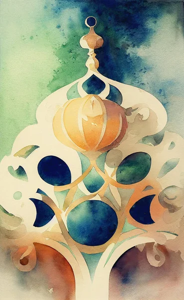 Beautiful Multicolored Ornamental Watercolor Background — Stock Photo, Image