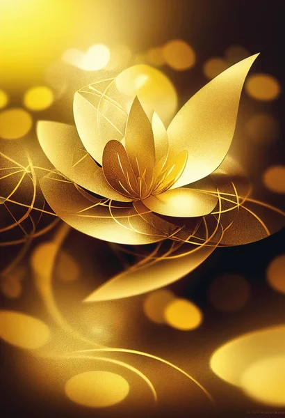 Beautiful golden flower background, Golden abstract background