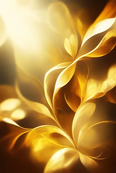 Mooie Gouden Bloem Achtergrond Golden Abstracte Achtergrond — Stockfoto