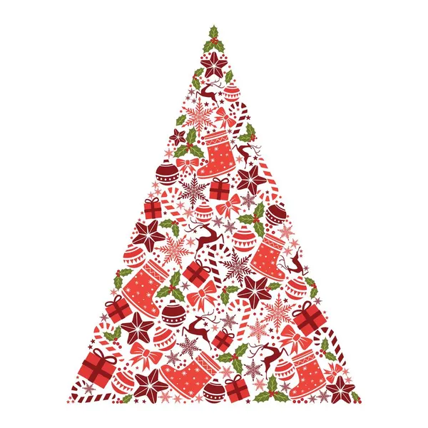 Christmas Tree Decorative Ornaments Vector Illustration — Stock Vector
