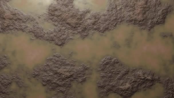 Seamless 3D 4K uhd loop animation. The concept of global warming, drought, flood. Mud dries up and puddles appear — Stock Video