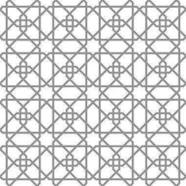 Arabesk geometrik açık gri desen, Vektör İllüstrasyonu