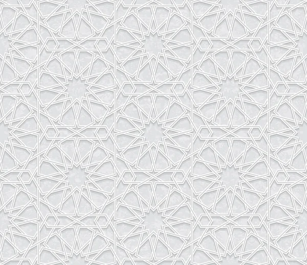 Arabesque Star Pattern Grunge Light Grey Background Vector Illustration — Stock Vector