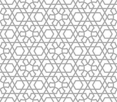 Kusursuz Geometrik Tasarım Şablonu, Arapça duvar kağıdı, Vektör illüstrasyonu