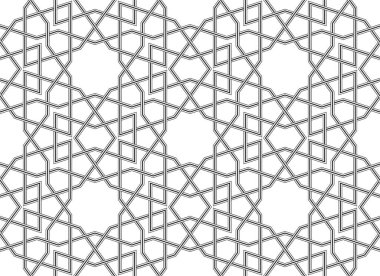 Kusursuz Desen, Arap duvar kağıdı, Geometrik tasarım, Vektör illüstrasyonu