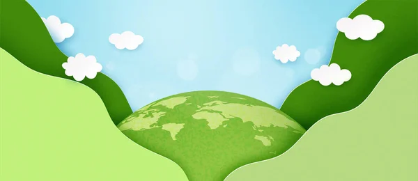 Tierra Verde Con Concepto Del Día Tierra Día Mundial Del — Vector de stock