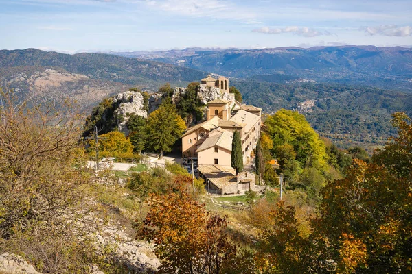 Vista Panoramica Sulle Montagne Del Santuario Della Madonna Mentorella Nel — Foto Stock