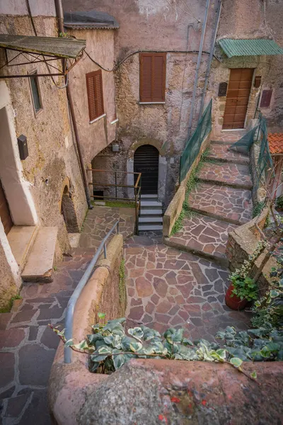 Calles Ciudad Medieval San Gregorio Sassola Lazio Italia — Foto de Stock