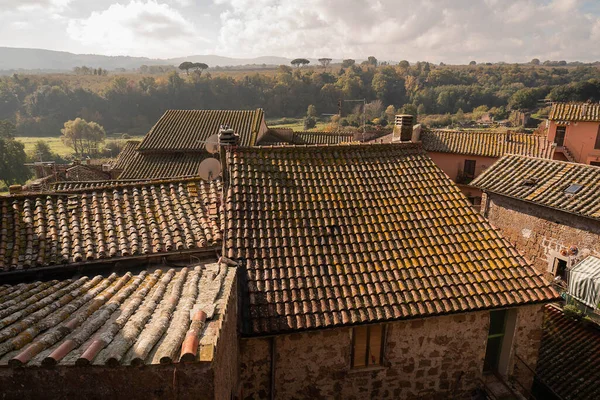 Bild Von Ziegeldächern Der Mittelalterlichen Stadt Sutri Latium Italien — Stockfoto