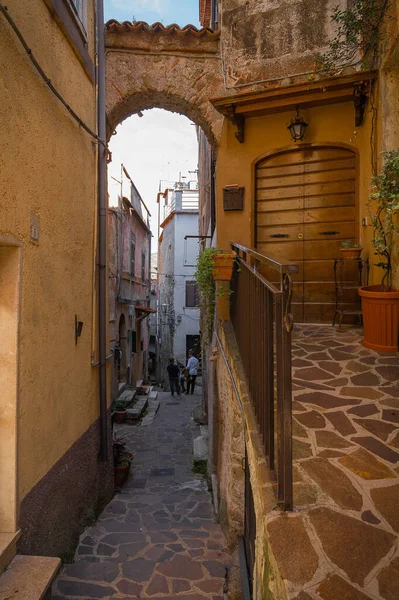 Calles Ciudad Medieval San Gregorio Sassola Lazio Italia —  Fotos de Stock