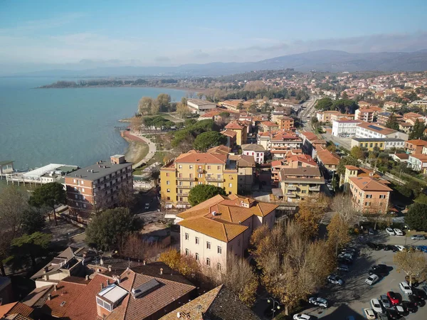 Вид Воздуха Город Итальянском Городе Пассиньяно — стоковое фото