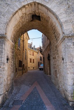 İtalya 'nın Fronzinone bölgesindeki Borgo Vico nel Lazio şehrinin güzel manzarası