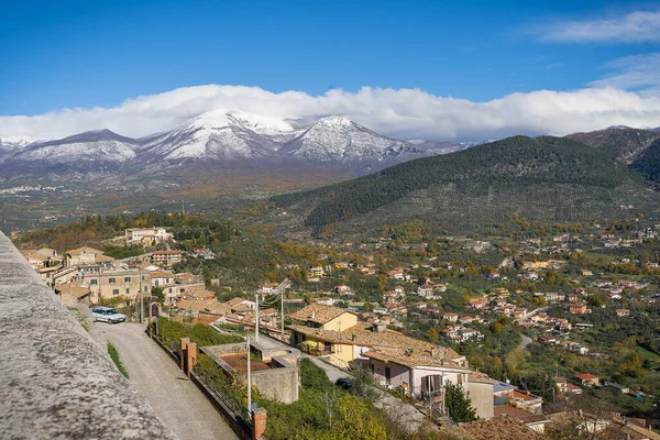 Hermoso Paisaje Con Montañas Nevadas Alatri Provincia Fronzinone Italia — Foto de Stock