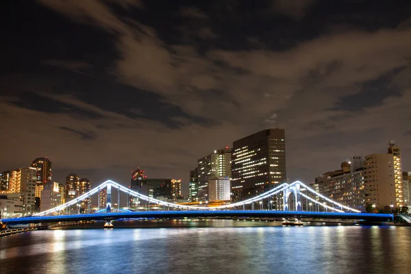 Pont Kiyosu Illuminé Tokyo Japon — Photo