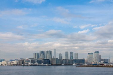 Tokyo 'daki Harumi bölgesinin panoramik görüntüsü