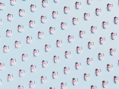 Noel için 3 boyutlu kardan adam deseni. Mutlu yıllar ve mutlu Noeller..