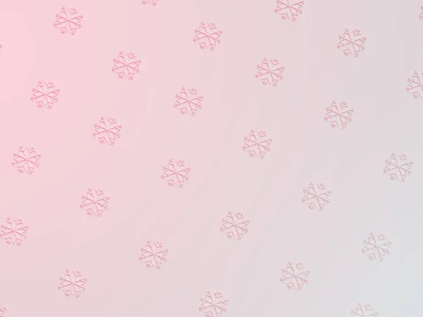 Minimal Christmas Pattern Snowflakes Soft Pink Background Rendering — Stock Photo, Image