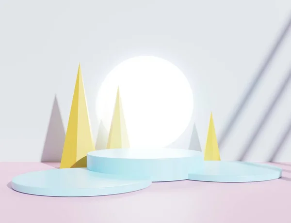 Rendering Von Leeren Raum Abstrakte Pastellfarbe Minimale Anzeige Leeren Raum — Stockfoto