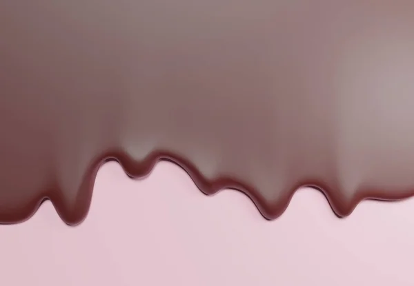 Texture Liquide Chocolat Fluide Sur Fond Rose — Photo