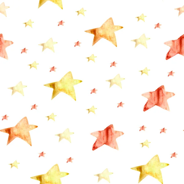 Estrelas Brilhantes Aquarela Sem Costura Padrão Modelo Para Decorar Desenhos — Fotografia de Stock