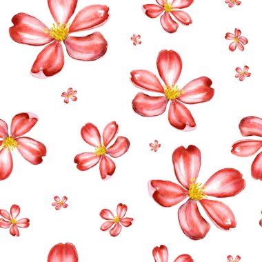 Çiçeksel fantezi suluboya kusursuz desen. Tasarım ve çizimler için şablon.