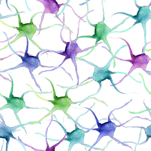 Redes Neurais Padrão Sem Costura Aquarela Abstrata Modelo Para Decorar — Fotografia de Stock