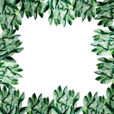 Sulu suluboya kare çerçeve. Tasarım ve çizimler için şablon.