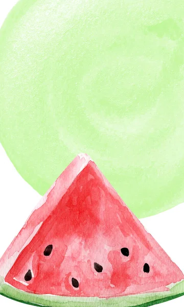 Skate Vattenmelon Akvarell Bakgrund Mall För Dekoration Mönster Och Illustrationer — Stockfoto