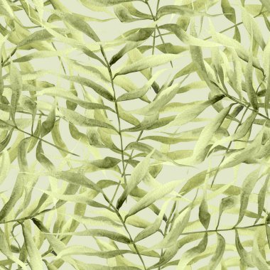 Klasik palmiye dalları dikişsiz desen. Tasarım ve çizimler için şablon.