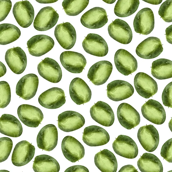 Πράσινες Ελιές Υδατογραφία Αδιάλειπτη Μοτίβο Πρότυπο Διακόσμησης Σχεδίων Και Εικονογραφήσεων — Φωτογραφία Αρχείου