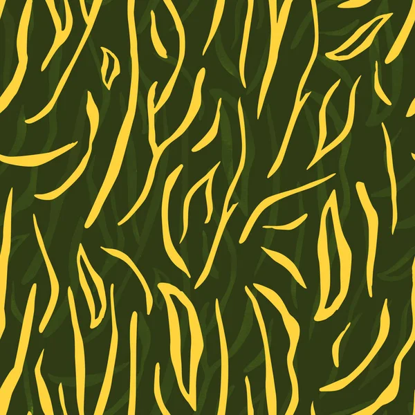 Yeşil, pürüzsüz desenli sarı kaplan çizgileri. Tasarım ve çizimler için şablon.