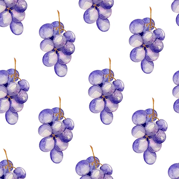 Bunch Grapes Watercolor Seamless Pattern Template Decorating Designs Illustrations — Stock Photo, Image