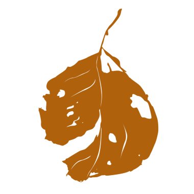 Tek element vektör delikli kuru yaprak.