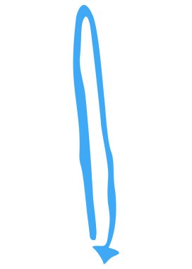 Yuvarlak ok vektörü soyut çizgi çizimi.