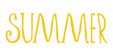 Yaz sarısı el harfleri vektör çizim elementi.