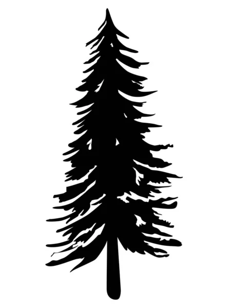 Christmas Tree Silhouette Single Vector Illustration — Image vectorielle
