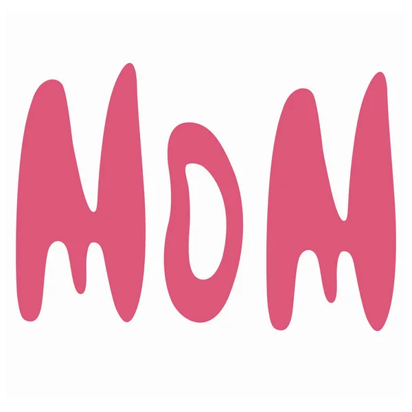 Mom Word Vector Hand Lettering Pink — Stock Vector