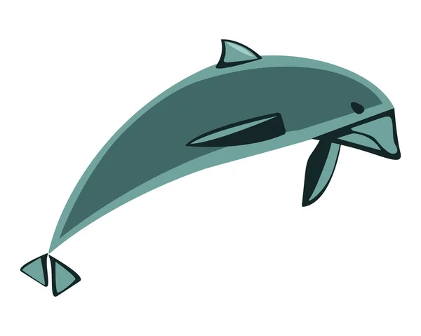 Дельфін Векторна Ілюстрація Окремого Елемента — стоковий вектор
