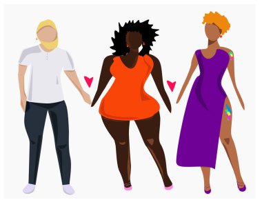 Bisexual people guy and girls vector illustration people