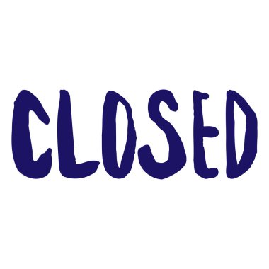 Kapalı mavi el yazısı vektör illüstrasyonu.